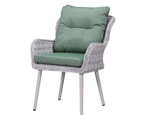 Acme Jenneva 7Pc Patio Dining Set Night Green Fabric & Gray Finish - Image 6