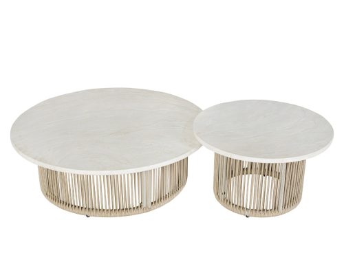 Acme Zira 5Pc Patio Sofa Set Beige Fabric & Glass Fiber Reinforced Cement Table Top - Image 12