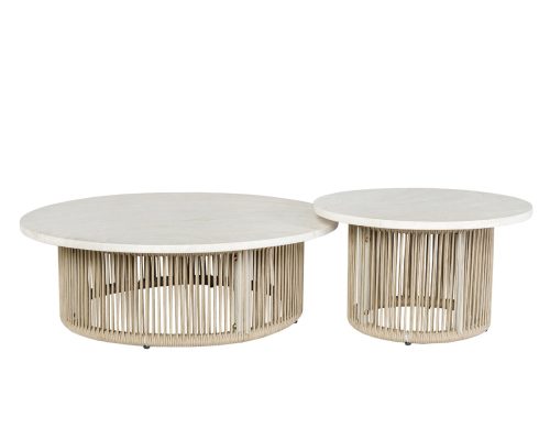 Acme Zira 5Pc Patio Sofa Set Beige Fabric & Glass Fiber Reinforced Cement Table Top - Image 11