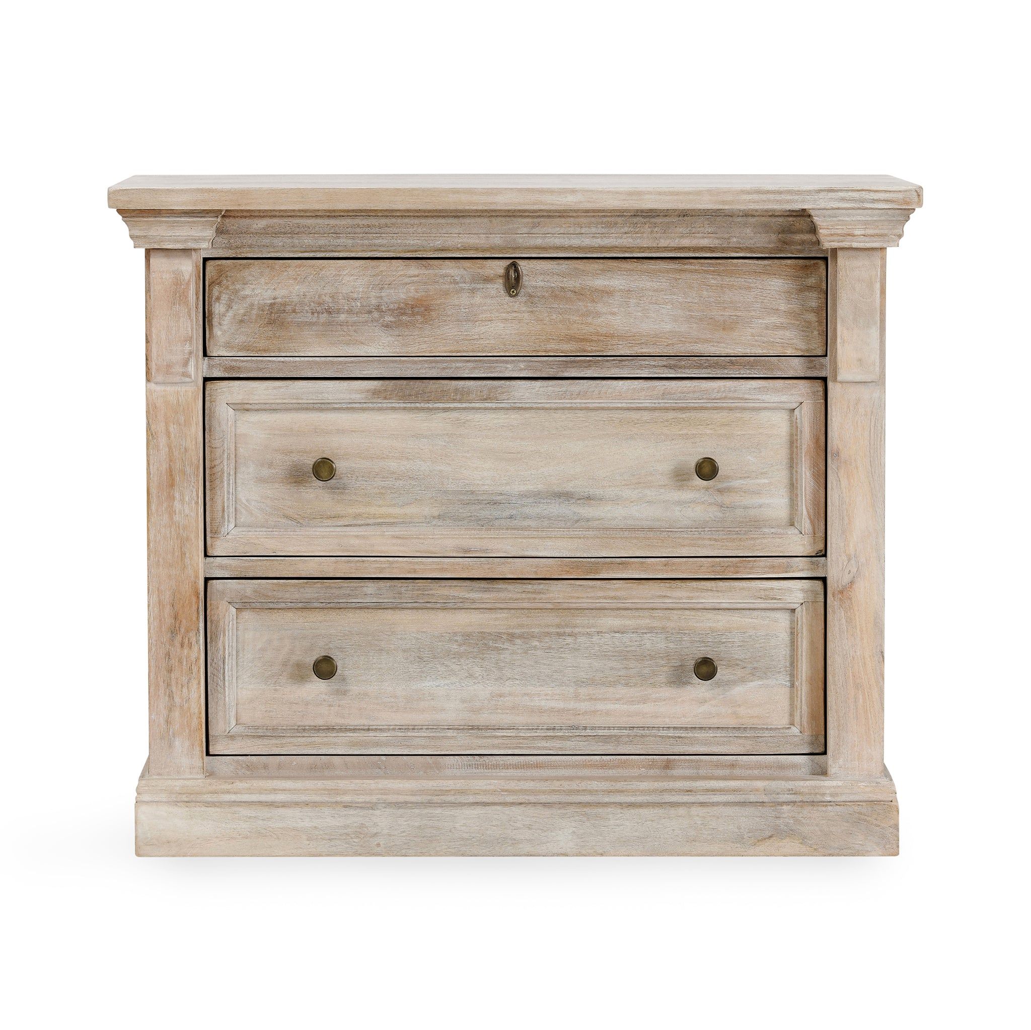 Classic Home Adelaide 3 Drawer Nightstand Natural Cream Wash - Image 2