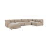 Classic Home Adalynne Upholstered 6 Piece Sectional Buttermilk