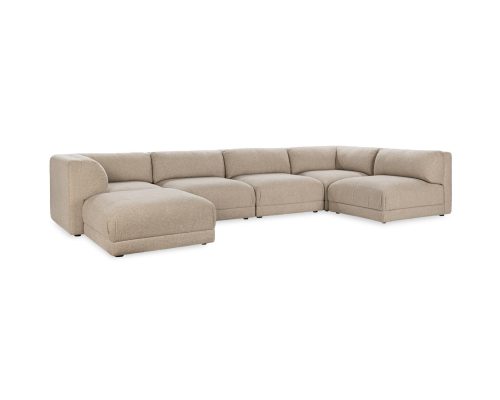 Classic Home Adalynne Upholstered 6 Piece Sectional Buttermilk
