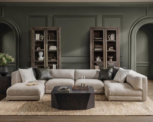 Classic Home Adalynne Upholstered 6 Piece Sectional Buttermilk - Image 6