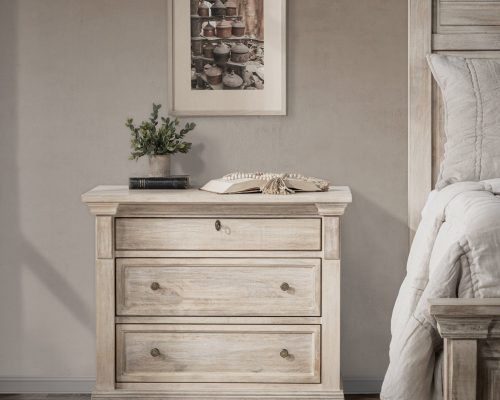 Classic Home Adelaide 3 Drawer Nightstand Natural Cream Wash - Image 7