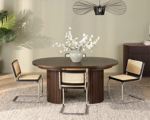 Transformer Round Extendable Dining Table Base Top & 3 Panels for Table - Image 4