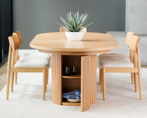 Transformer Round Extendable Dining Table Base Top & 3 Panels for Table - Image 5