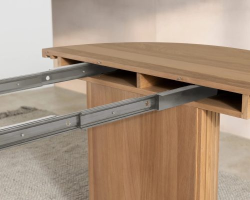 Transformer Round Extendable Dining Table Base Top & 3 Panels for Table - Image 7