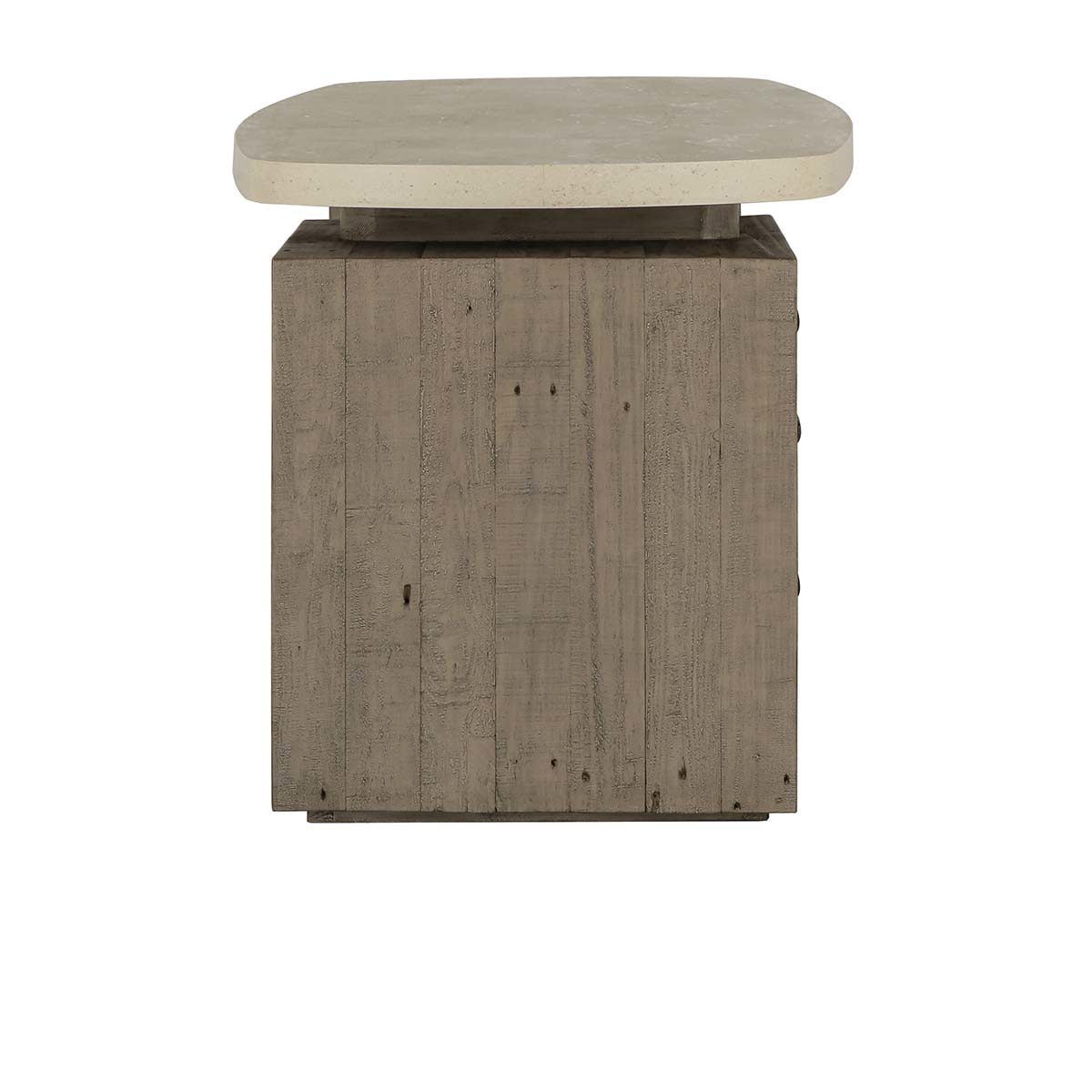 Classic Home Angus Solid Wood Desk Antique White/Distressed Gray - Image 3