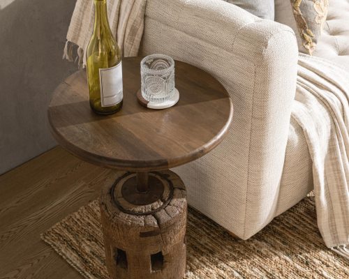 Classic Home Amira Round Accent Table Dark Brown - Image 7
