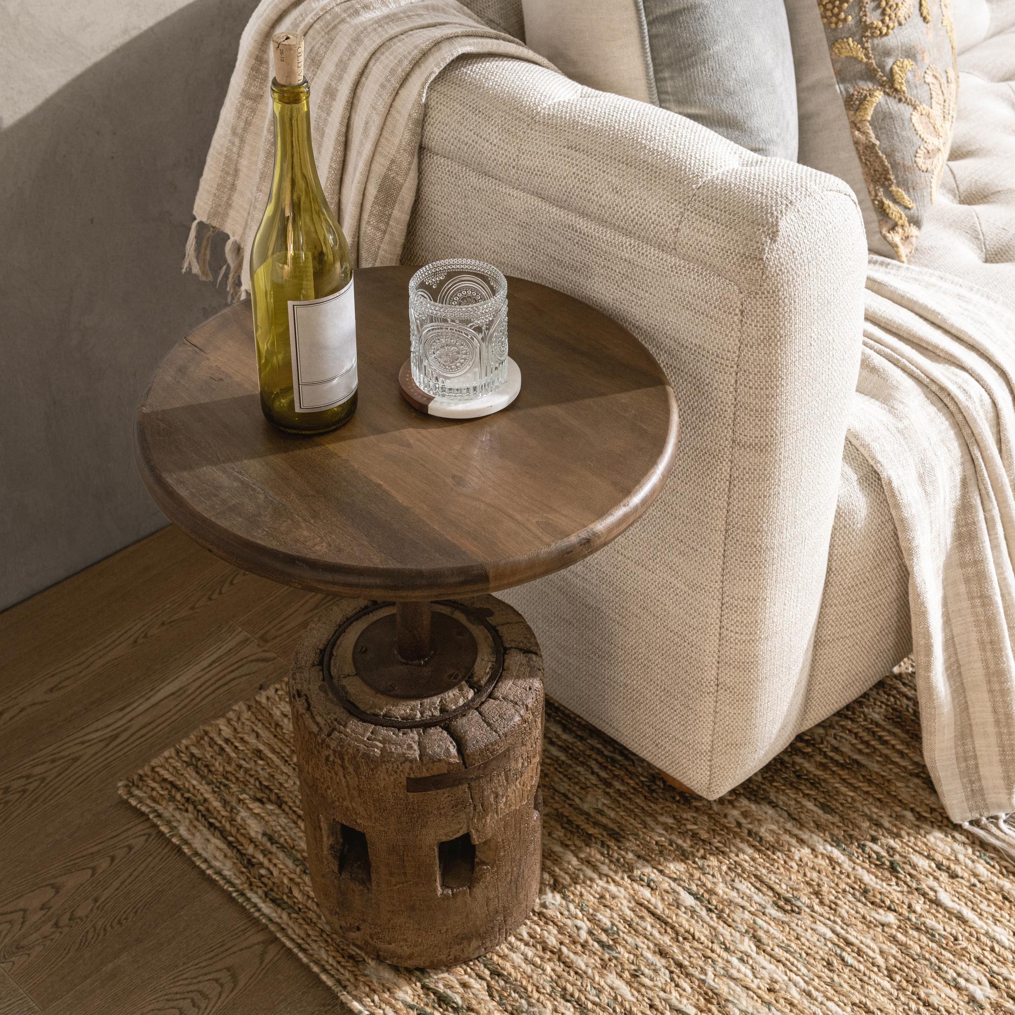 Classic Home Amira Round Accent Table Dark Brown - Image 7