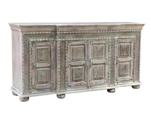 Classic Home Arish 4 Door Breakfront Cabinet Heritage Cream