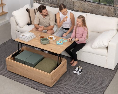 Transformer Lift Top Coffee Table - Panel Storage - Image 6