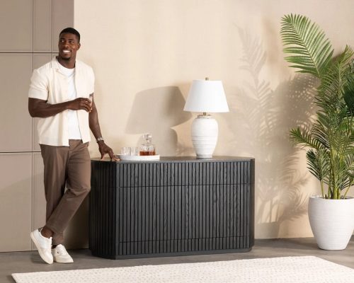 Transformer Round Fluted Sideboard - Panel Storage - Image 8