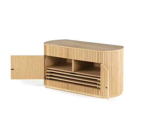 Transformer Round Fluted Sideboard - Panel Storage - Image 6