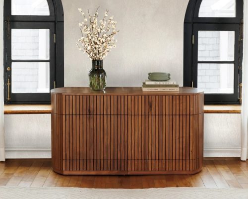Transformer Round Fluted Sideboard - Panel Storage - Image 5