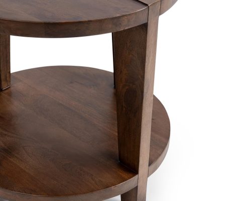 Classic Home Alenna Round End Table Tundra Brown - Image 5
