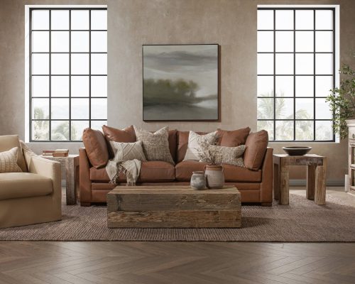 Classic Home Audrey Leather Sofa Lush Brown