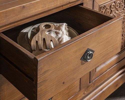 Classic Home Amita 3 Drawer 4 Door Cabinet Brown - Image 9