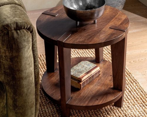 Classic Home Alenna Round End Table Tundra Brown - Image 7