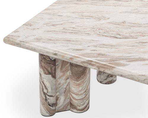 Classic Home Bowman Marble Rectangular Coffee Table Rusty Gray - Image 5