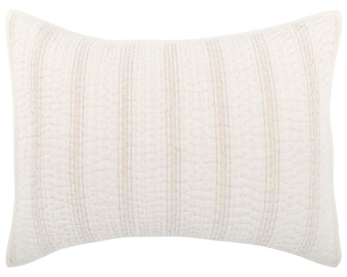 Classic Home Abram Cotton Linen 3 Piece Queen Quilt Set-Eggshell - Image 3