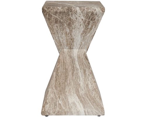 Classic Home Adler Outdoor Concrete Accent Table Brown/Ivory - Image 3