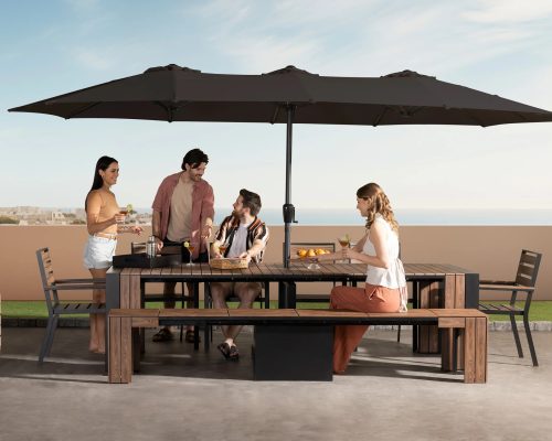 Alternative view of Transformer Outdoor Patio Umbrella with Base