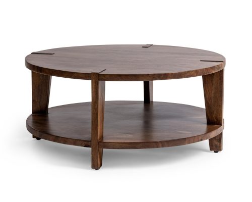 Classic Home Alenna Round Coffee Table Tundra Brown