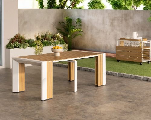 Alternative view of Transformer Outdoor Extendable Dining Table - 5 Panels for Outdoor Table