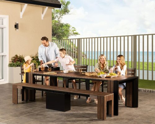 Alternative view of Transformer Outdoor Extendable Dining Bench