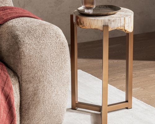 Classic Home Alliza Round Accent Table Sepia Vein - Image 8