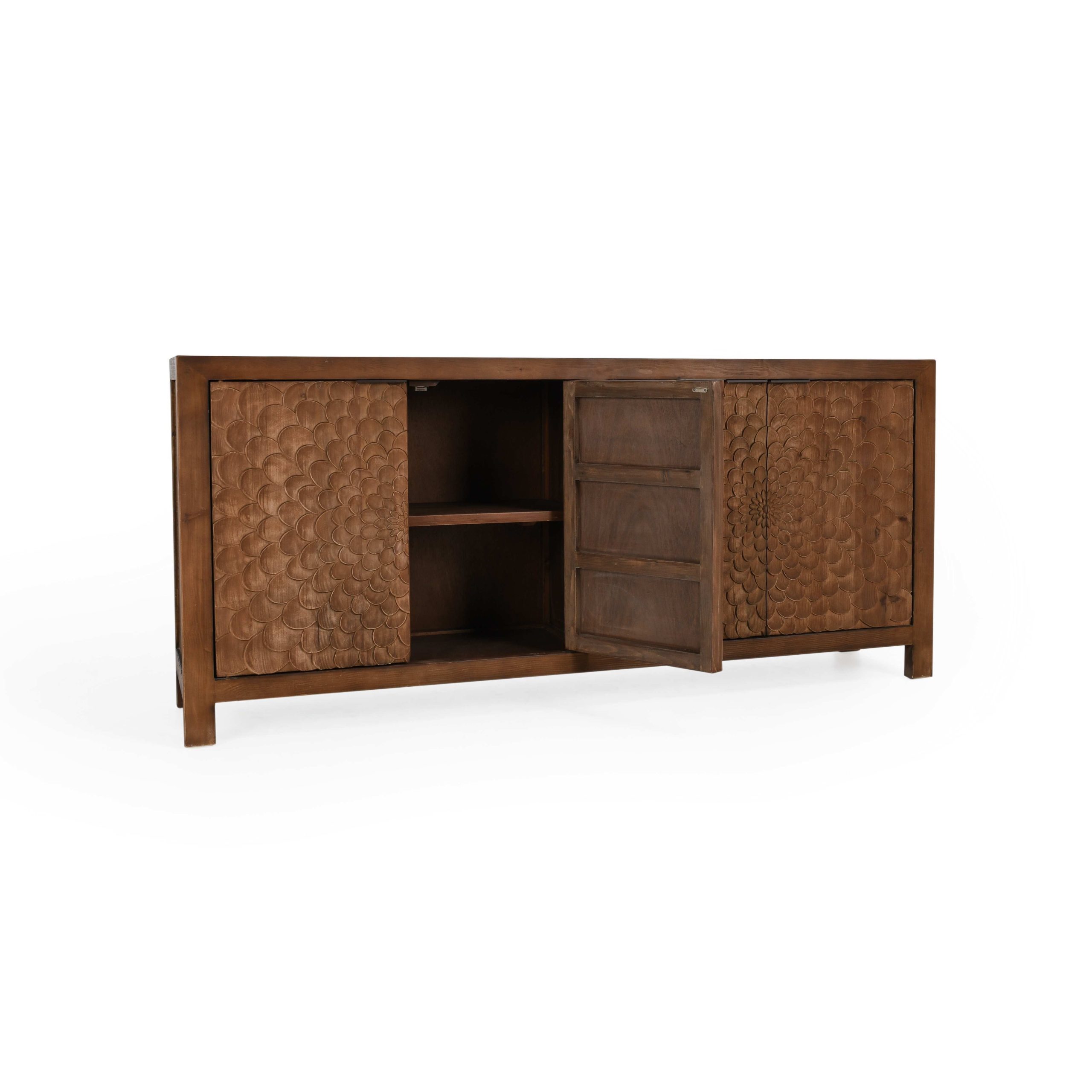 Classic Home Astrid 4-Door Sideboard Dark Brown - Image 5