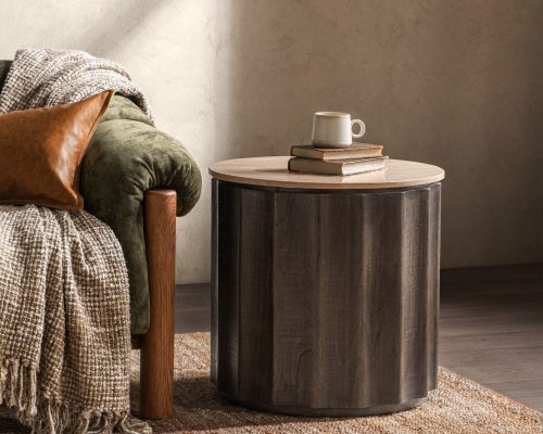 Classic Home Baylee Round End Table Roast Tan - Image 5