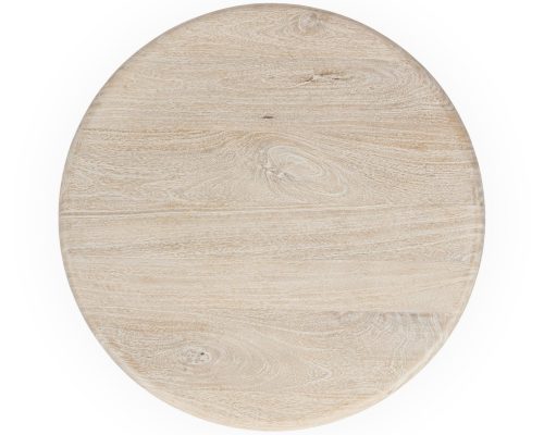 Classic Home Adir Solid Wood Round End Table Cream - Image 3