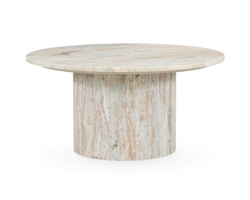 Classic Home Amberly Marble Round Coffee Table Rusty Gray