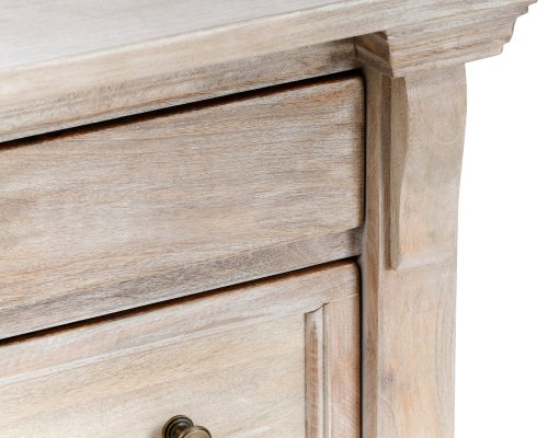 Classic Home Adelaide 3 Drawer Nightstand Natural Cream Wash - Image 8