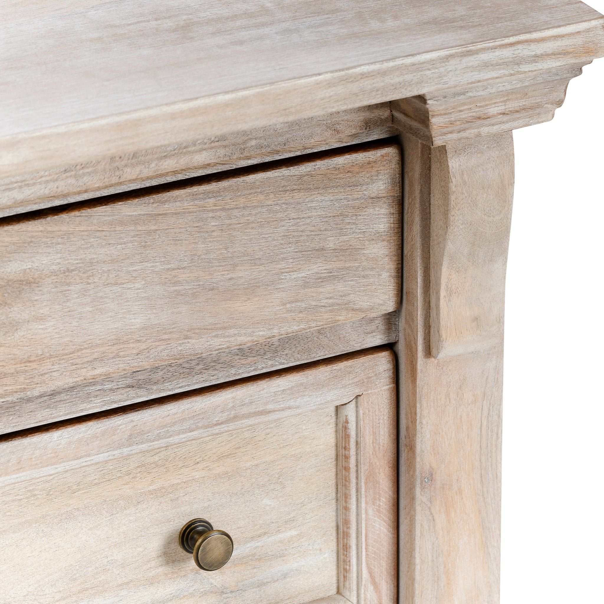 Classic Home Adelaide 3 Drawer Nightstand Natural Cream Wash - Image 8