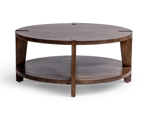 Classic Home Alenna Round Coffee Table Tundra Brown - Image 3