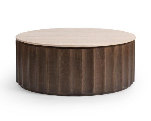Classic Home Baylee Round Coffee Table Roast Tan