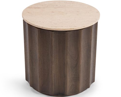 Alternative view of Classic Home Baylee Round End Table Roast Tan