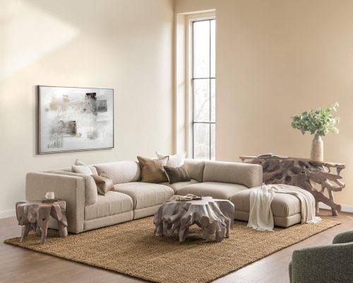 Classic Home Adalynne Upholstered 6 Piece Sectional Buttermilk - Image 9