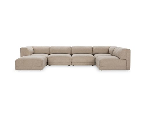 Alternative view of Classic Home Adalynne Upholstered 6 Piece Sectional Buttermilk