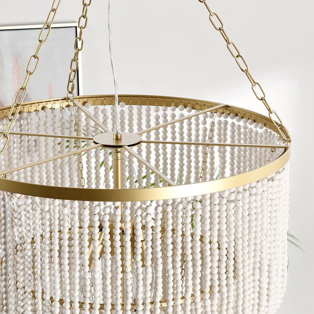 Classic Home Amanda Beaded Chandelier White - Image 8