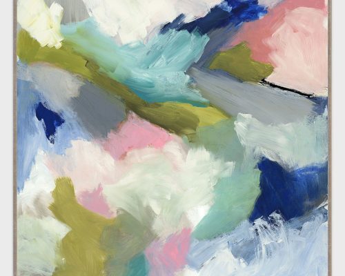 Classic Home Blithe 48" x 48" Painting Art by Buddy Whitlock Blue / Pink