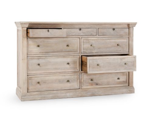 Classic Home Adelaide 9 Drawer Dresser Natural Cream Wash - Image 4
