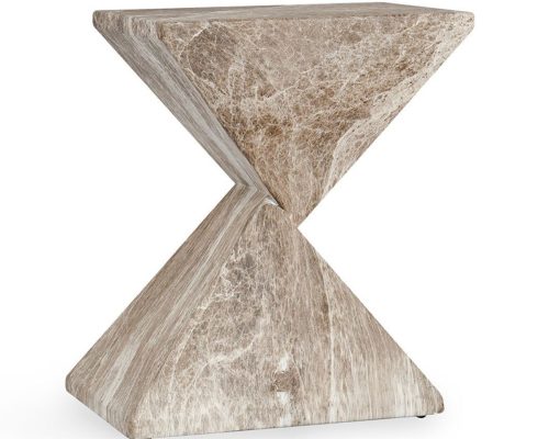 Classic Home Adler Outdoor Concrete Accent Table Brown/Ivory