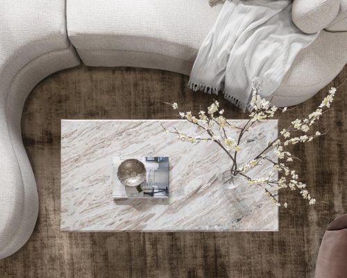 Classic Home Bowman Marble Rectangular Coffee Table Rusty Gray - Image 9