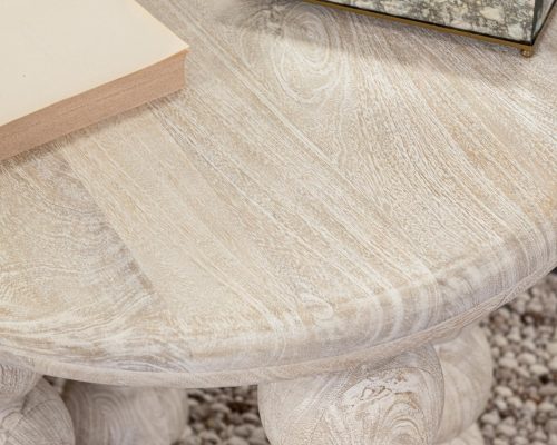Classic Home Adir Solid Wood Round End Table Cream - Image 7