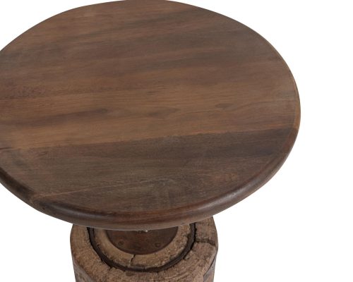 Classic Home Amira Round Accent Table Dark Brown - Image 3