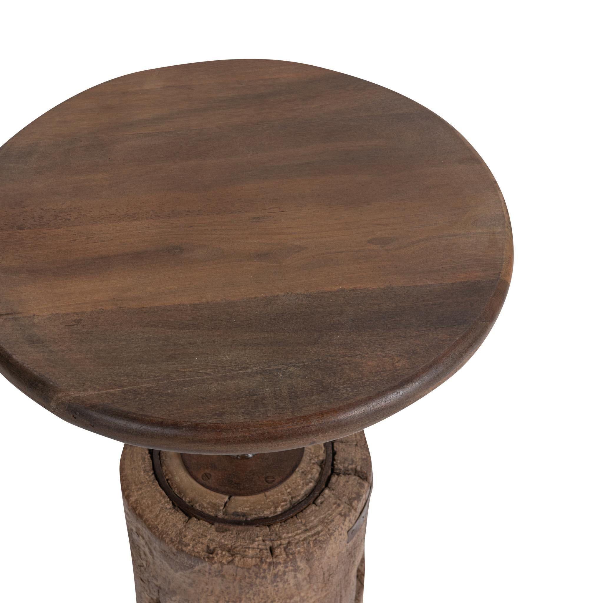 Classic Home Amira Round Accent Table Dark Brown - Image 3